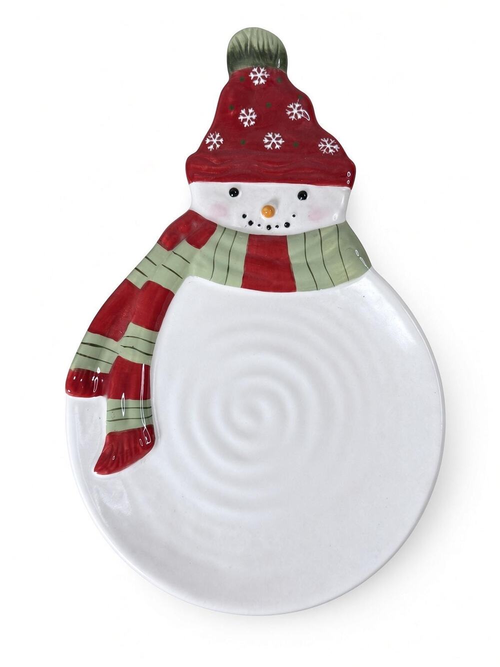 Hallmark Snowman Christmas Serving Plate Ceramic